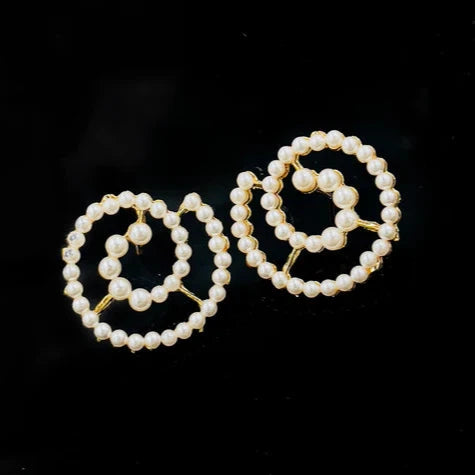 Rounded Pearl Earings