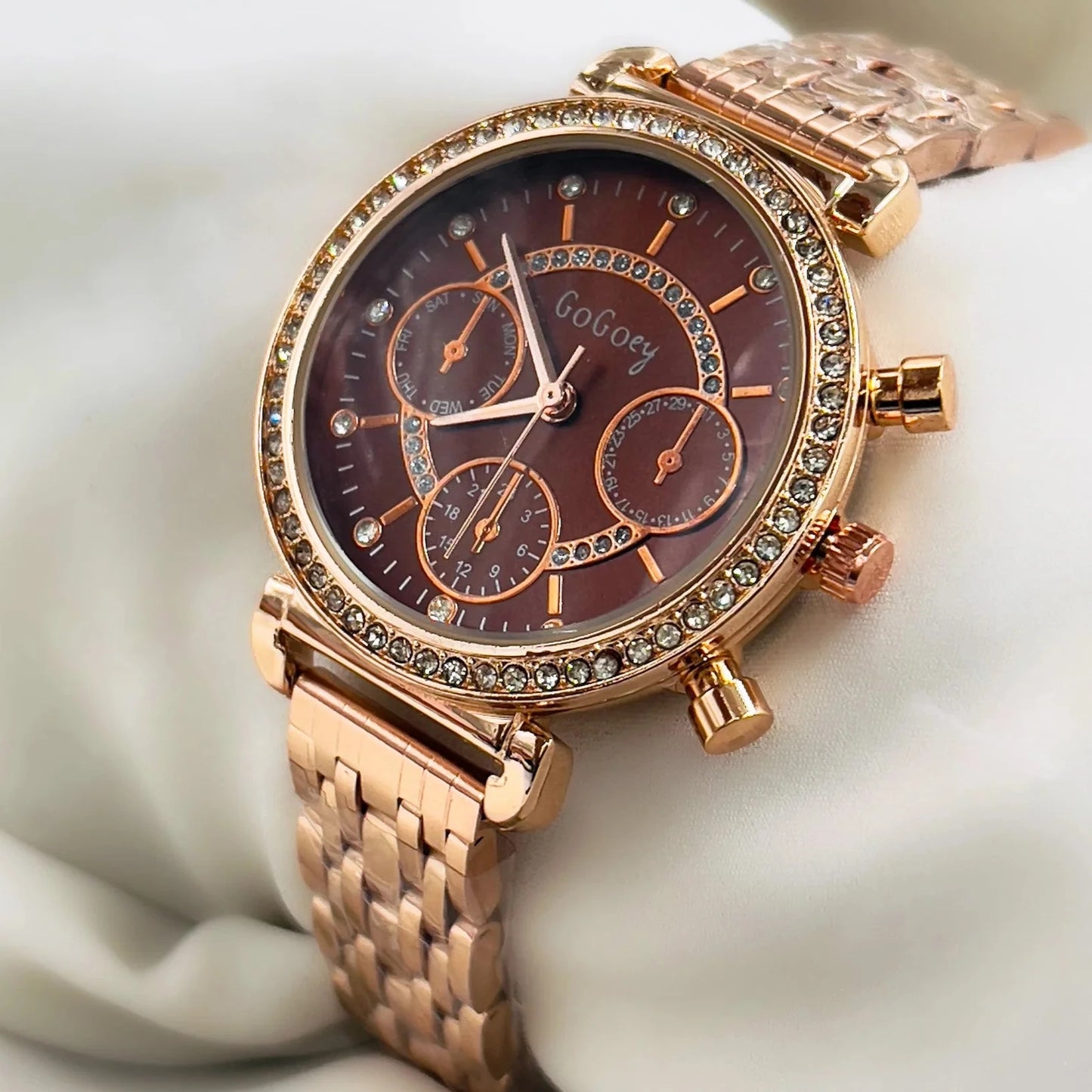 Radiant Elegance: Ladies' Watches with a Golden Case and Red Dial